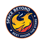 Space Beyond mission patch - A phoenix rising from the flames and "Rest Among The Stars" along the perimeter. 