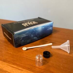 Celestial Tribute Collection Kit - includes branded box featuring Earth from orbit, a spoon, funnel, and collection vial.