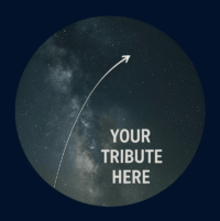 Reserve Your Legacy - "Your Tribute Here" text overlay on a starry night sky